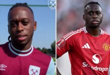 Es sieht so aus, als würde Aaron Wan-Bissaka nach dem Abstieg von West Ham in der Premier League bleiben